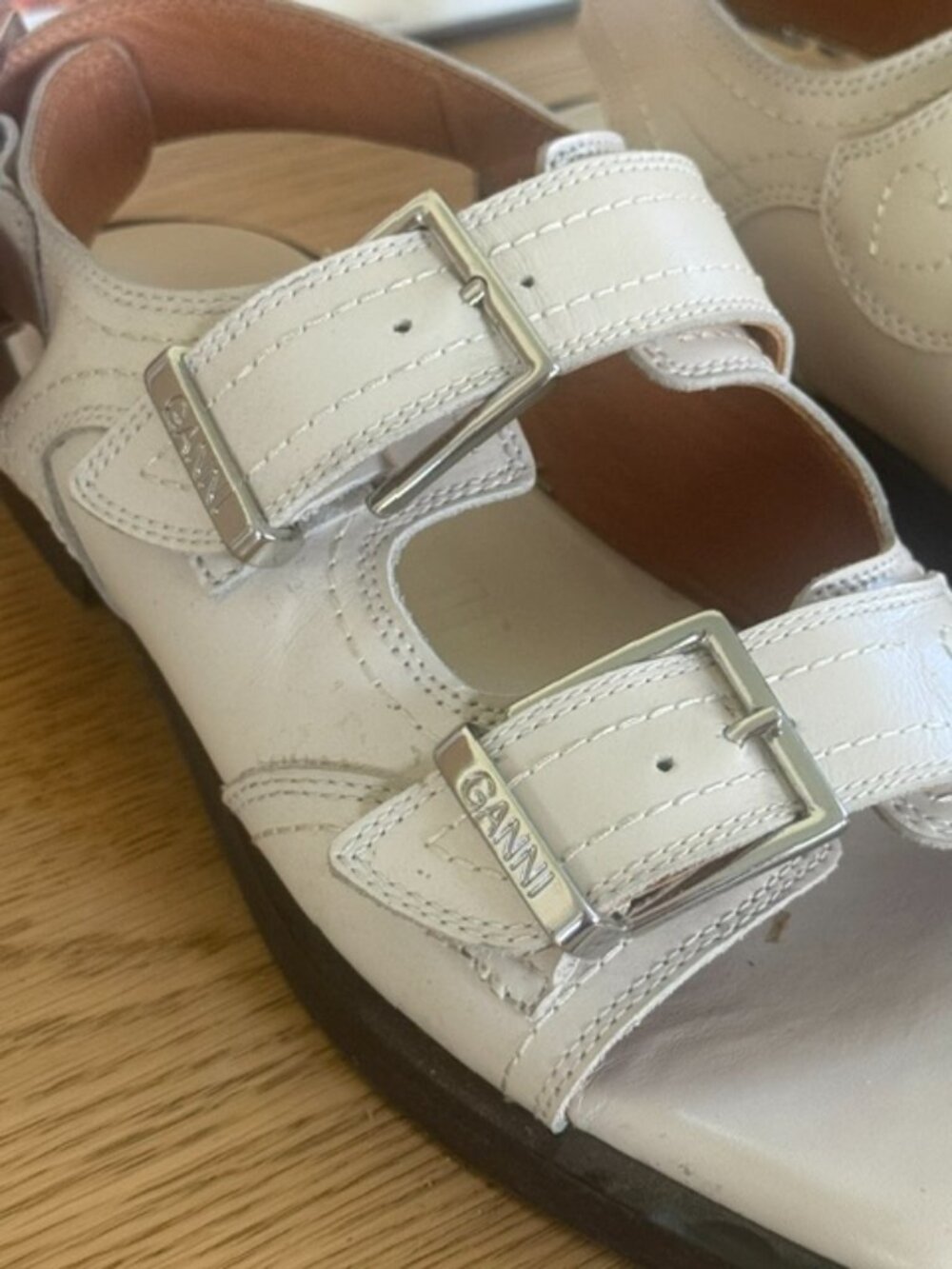 GANNI - White Embroidered Western Sandals - Size 9 - Picture 11 of 14
